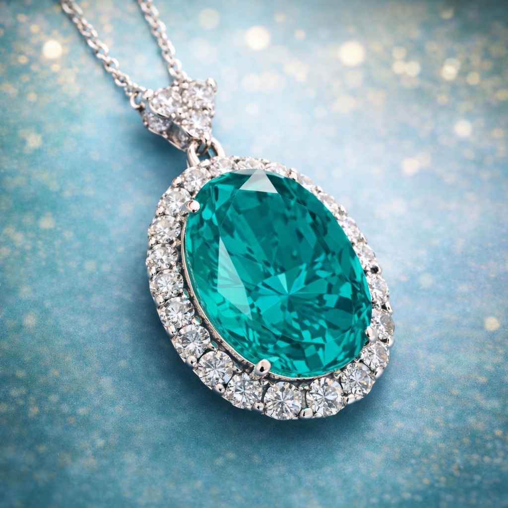 Vintage-Inspired Oval Silver CZ Anti Tarnish Copper Pendant Chain Bulk