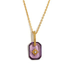 Rectangle Star Transparent 18K Gold Stainless Steel Anti Tarnish Pendant Chain Necklace For Women