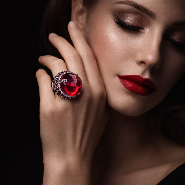 Royal Designer Silver CZ Copper Anti Tarnish Cocktail Ring Wholesale Secondary image