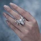 Designer Spider Gold Silver Plated CZ Pearl Copper Cocktail Ring Bulk