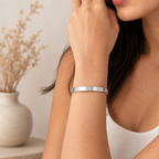 Screw Luxury Silver CZ Stainless Steel Cuff Kada Bangle Bulk