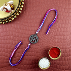 Om Symbol Rakh Black CZ White Blue Pink Thread Rakhi For Men Wholesale