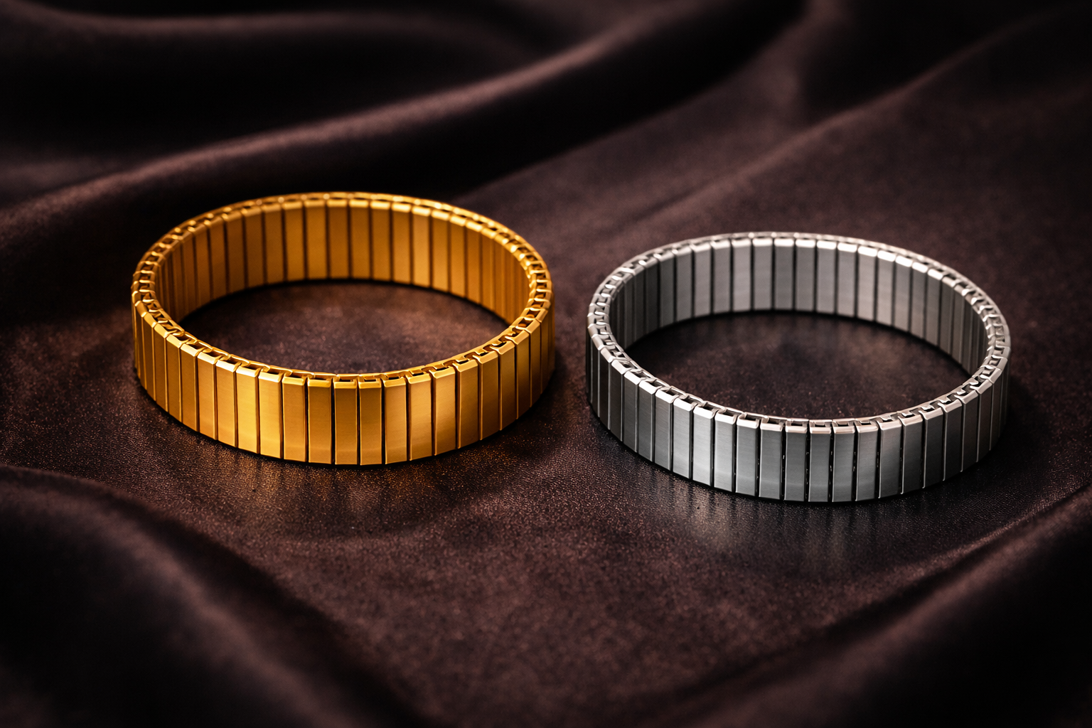 Bulk Stretchable Gold Silver Plated Plain Stainless Steel Bracelet