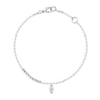 Minimal Leaf Charm Rose Silver Gold CZ Anti Tarnish Brass Anklets Bulk