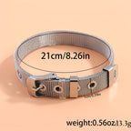 Silver Stainless Steel Style Watch Strap Bracelet Men