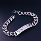 Engrave Letter Name Stainless Steel Chain Id Bracelet For Men Bulk