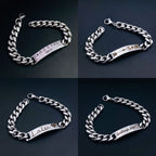Engrave Letter Name Stainless Steel Chain Id Bracelet For Men Bulk