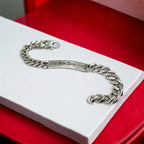Engrave Letter Name Stainless Steel Chain Id Bracelet For Men Bulk
