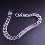 Engrave Letter Name Stainless Steel Chain Id Bracelet For Men Bulk