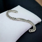Engrave Letter Name Stainless Steel Chain Id Bracelet For Men Bulk