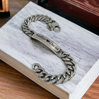 Engrave Letter Name Stainless Steel Chain Id Bracelet For Men Bulk