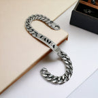 Engrave Letter Name Stainless Steel Chain Id Bracelet For Men Bulk