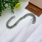 Engrave Letter Name Stainless Steel Chain Id Bracelet For Men Bulk