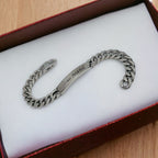 Engrave Letter Name Stainless Steel Chain Id Bracelet For Men Bulk