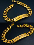 Engrave Letter Name Stainless Steel Chain Id Bracelet For Men Bulk