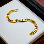 Engrave Letter Name Stainless Steel Chain Id Bracelet For Men Bulk