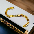 Engrave Letter Name Stainless Steel Chain Id Bracelet For Men Bulk