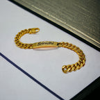 Engrave Letter Name Stainless Steel Chain Id Bracelet For Men Bulk