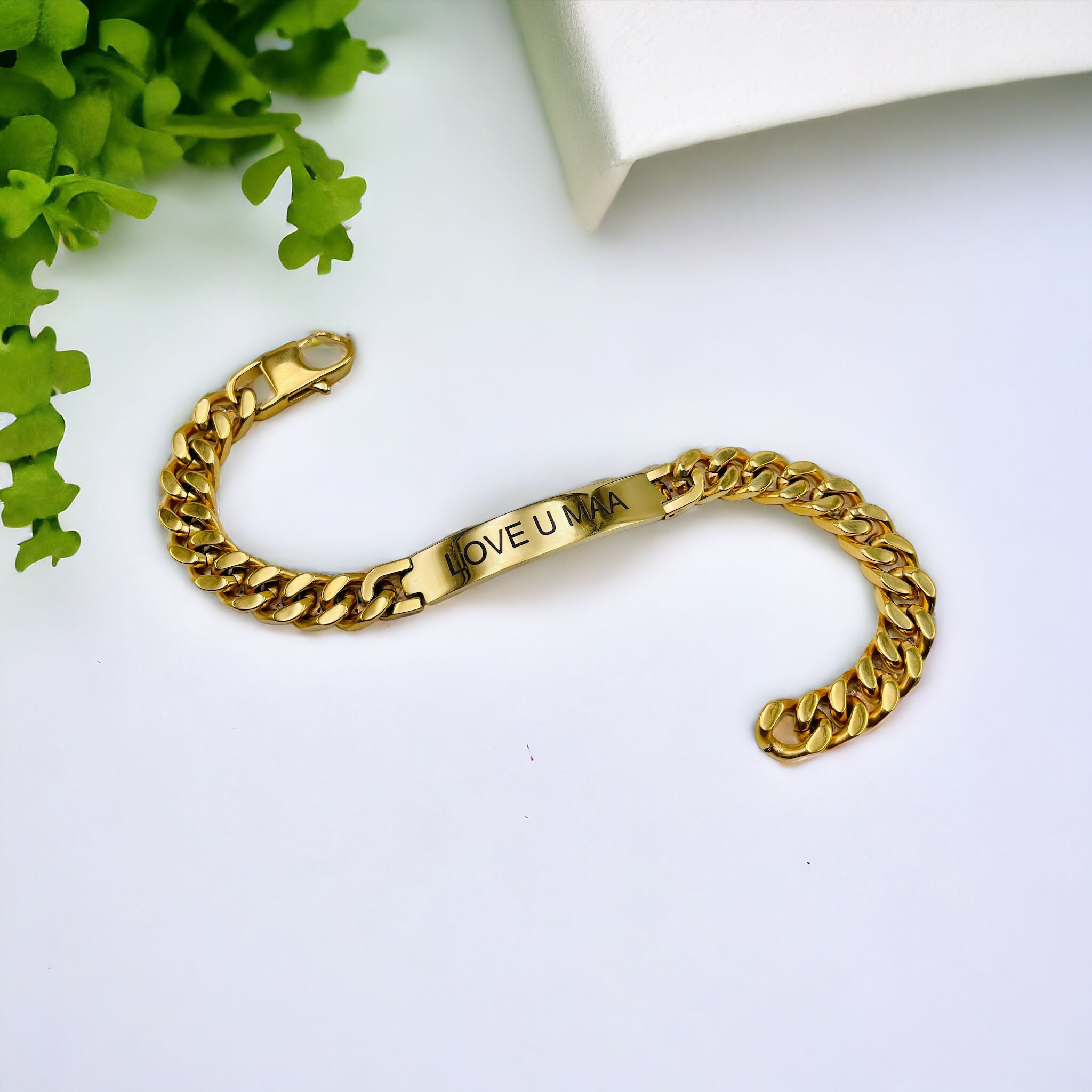 Engrave Letter Name Stainless Steel Chain Id Bracelet For Men Bulk
