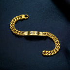 Engrave Letter Name Stainless Steel Chain Id Bracelet For Men Bulk