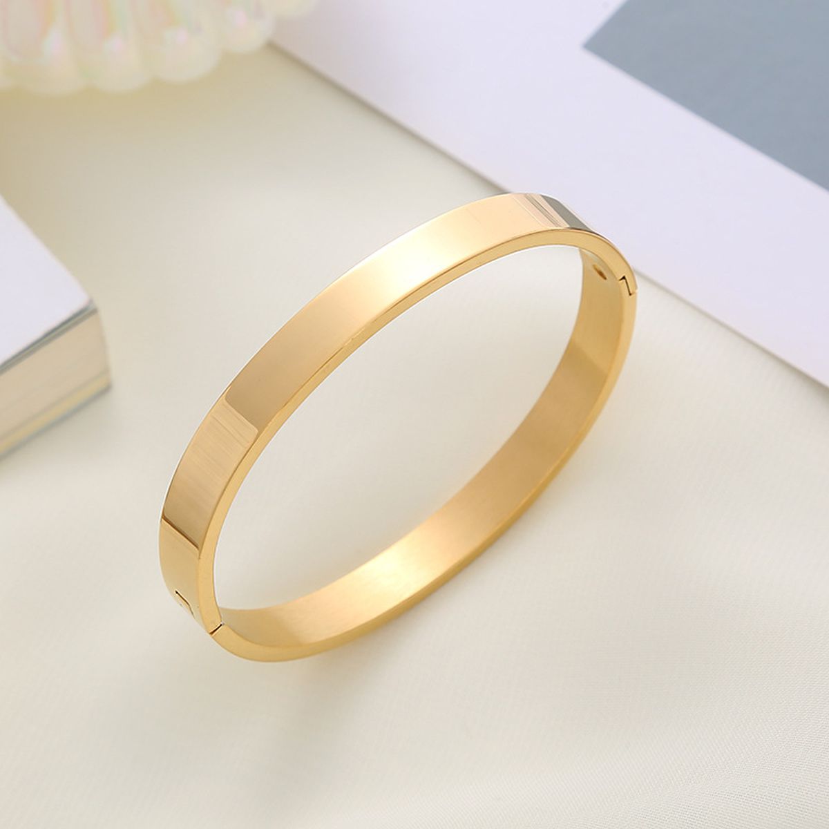 8mm Customized Personalised Laser Engraved Stainless Steel Gold Openable Bangle Cuff Kada For Men