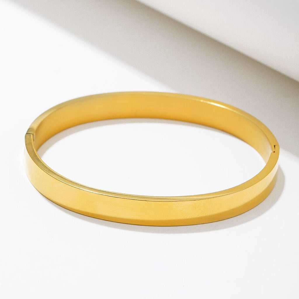 Stainless Steel Matt Gold Plated Free Size Kada Bracelet For Men Bulk