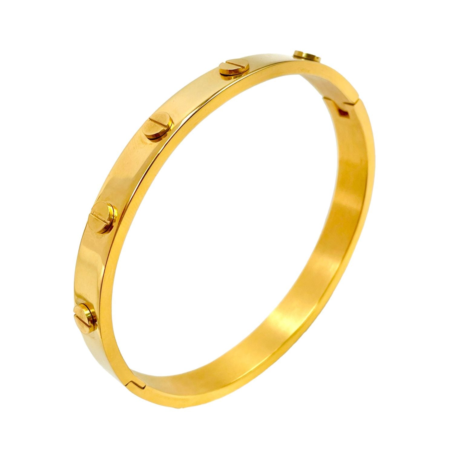 Gold Stainless Steel Free Size Screw Kada Bracelet Bio magnetic Bulk