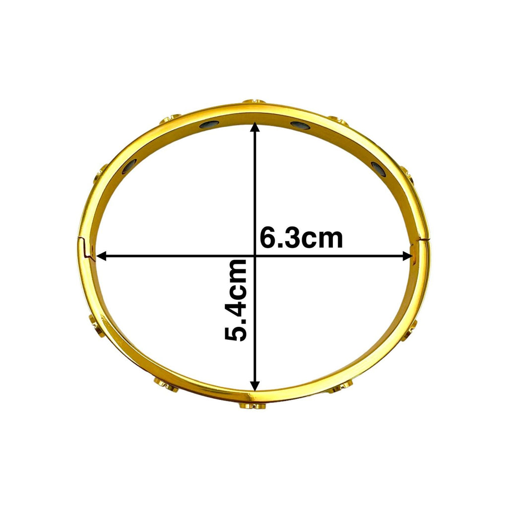 Gold Stainless Steel Free Size Screw Kada Bracelet Bio magnetic Bulk