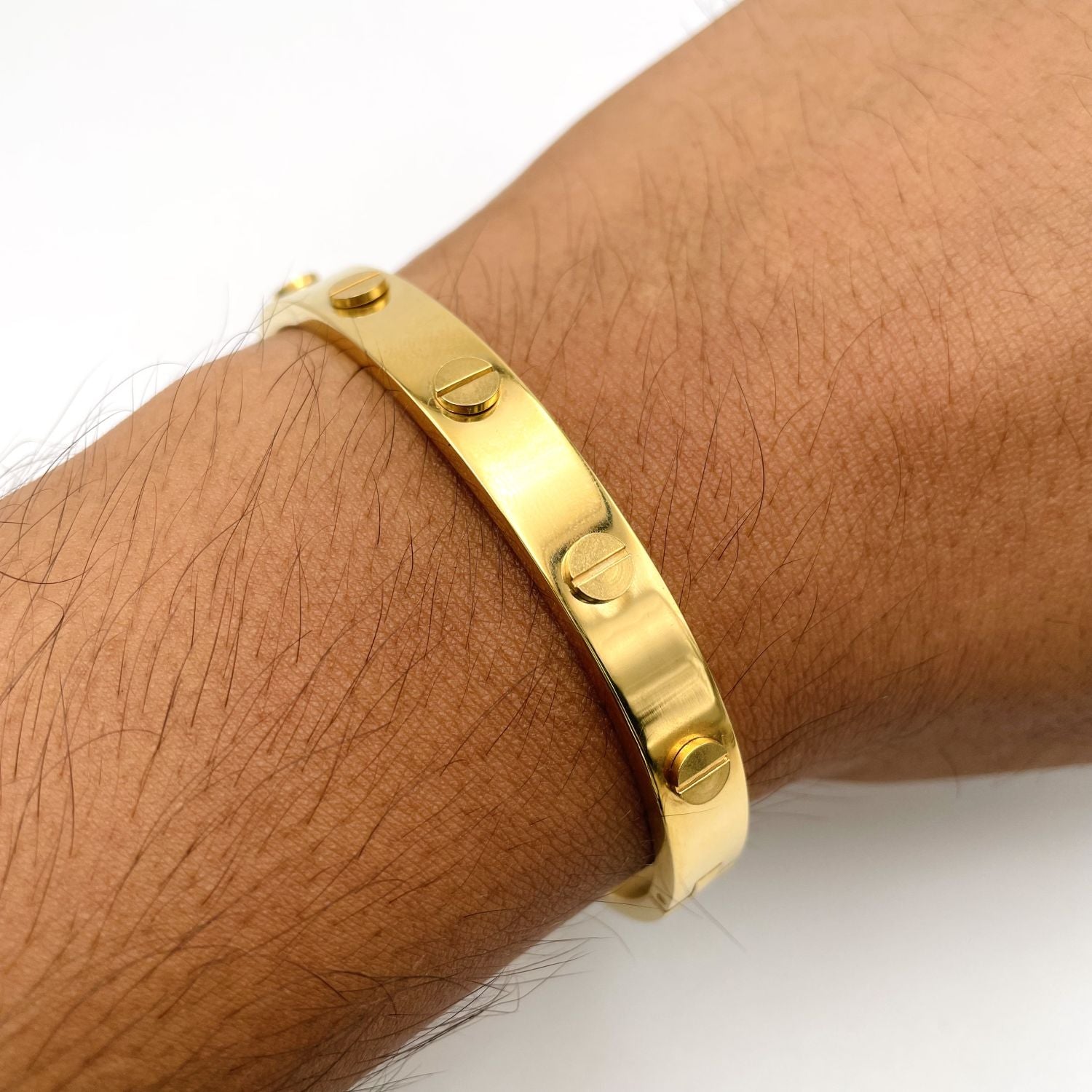 Gold Stainless Steel Free Size Screw Kada Bracelet Bio magnetic Bulk