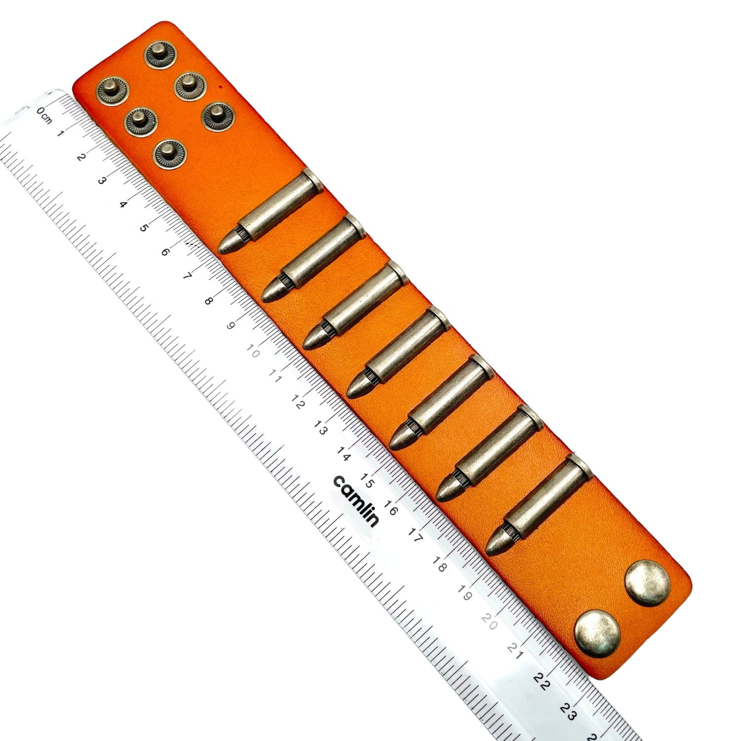 Men Genuine Brown Tan Leather Bullet Wrist Band Bracelet For Men Bulk