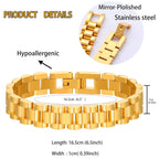316L Stainless Steel 22K Gold Plated Reverse Men Stylish Bracelet