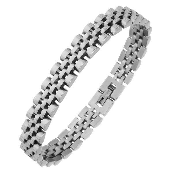 316L Stainless Steel Silver Plated Men Stylish Bracelet Bulk Main image