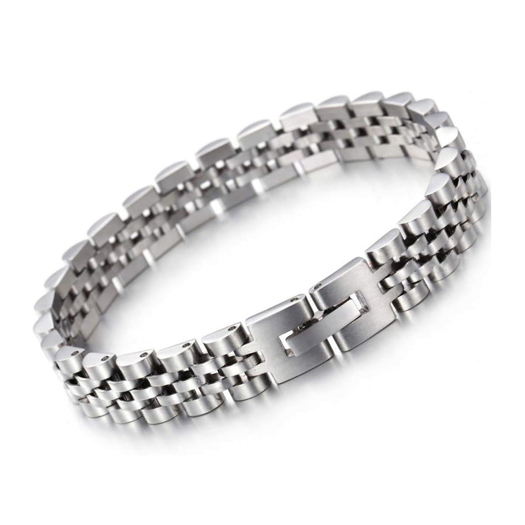 316L Stainless Steel Silver Plated Men Stylish Bracelet Bulk