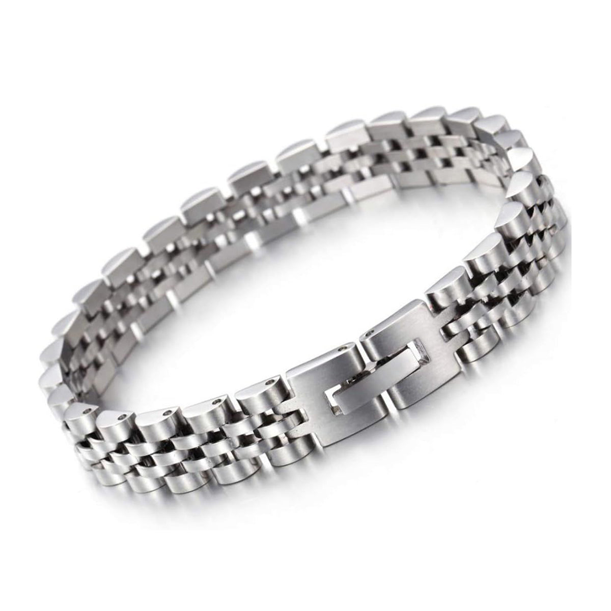 316L Stainless Steel Silver Plated Men Stylish Bracelet Bulk