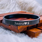8mm Customized Personalised Laser Engraved Stainless Steel Gold Openable Bangle Cuff Kada For Men
