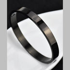 Surgical Stainless Steel Matte Black Oval Macho Kada Bracelet Men Bulk