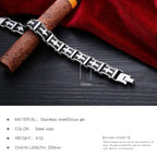 3D Cross Biker Black Silver Surgical Stainless Steel Bracelet Men Bulk