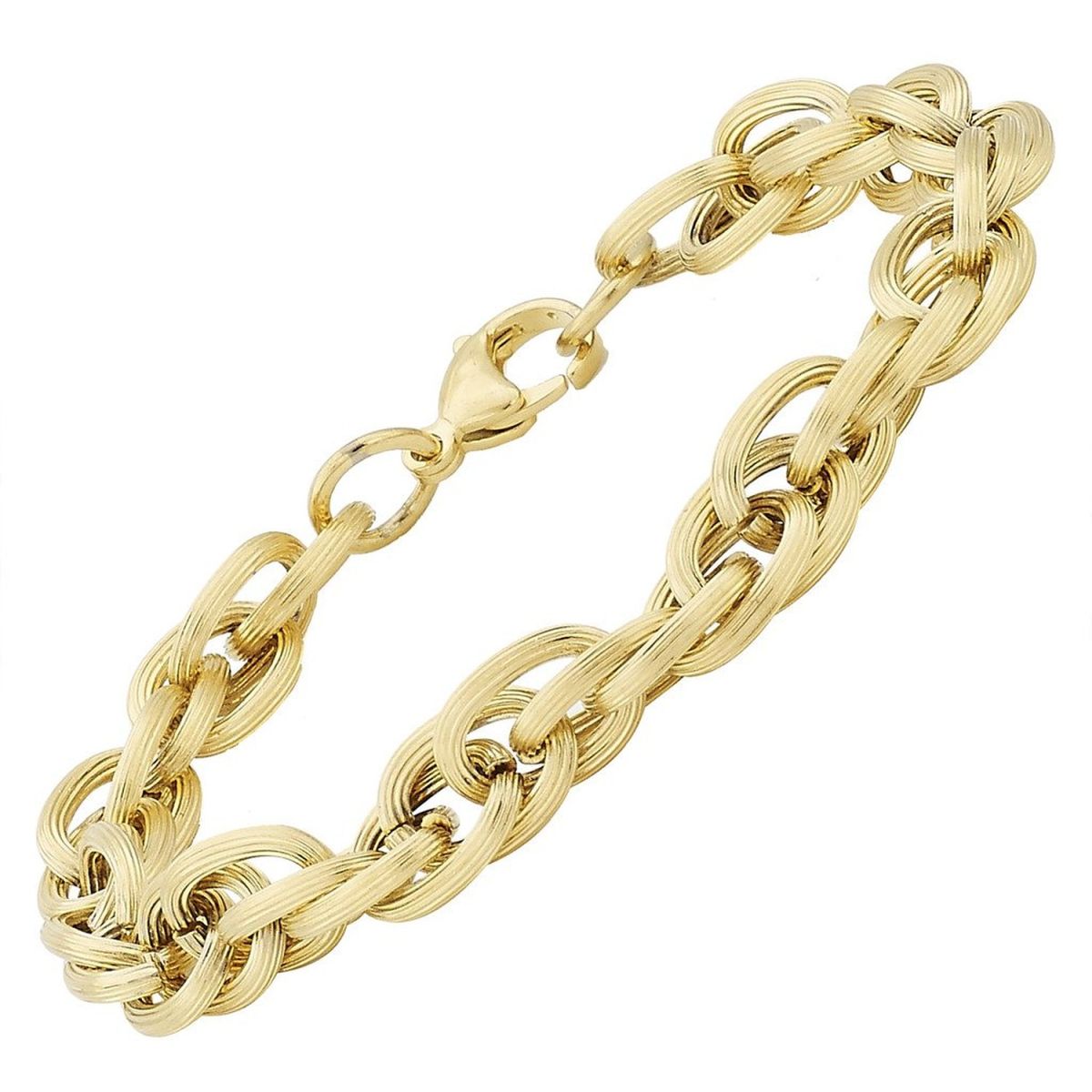Italian 3D Links 18K Gold Stainless Steel Bracelet For Men