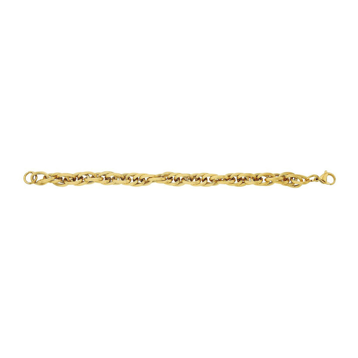 Italian 3D Links 18K Gold Stainless Steel Bracelet For Men