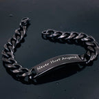 Engrave Letter Name Stainless Steel Chain Id Bracelet For Men Bulk