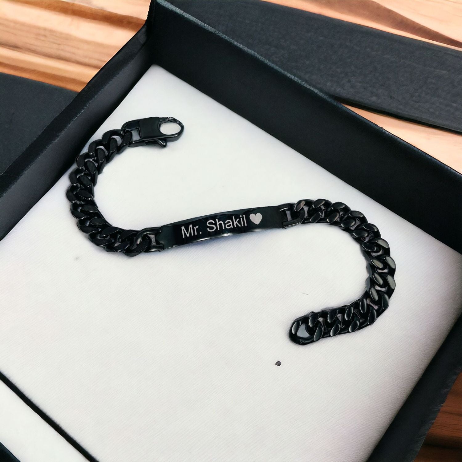 Engrave Letter Name Stainless Steel Chain Id Bracelet For Men Bulk