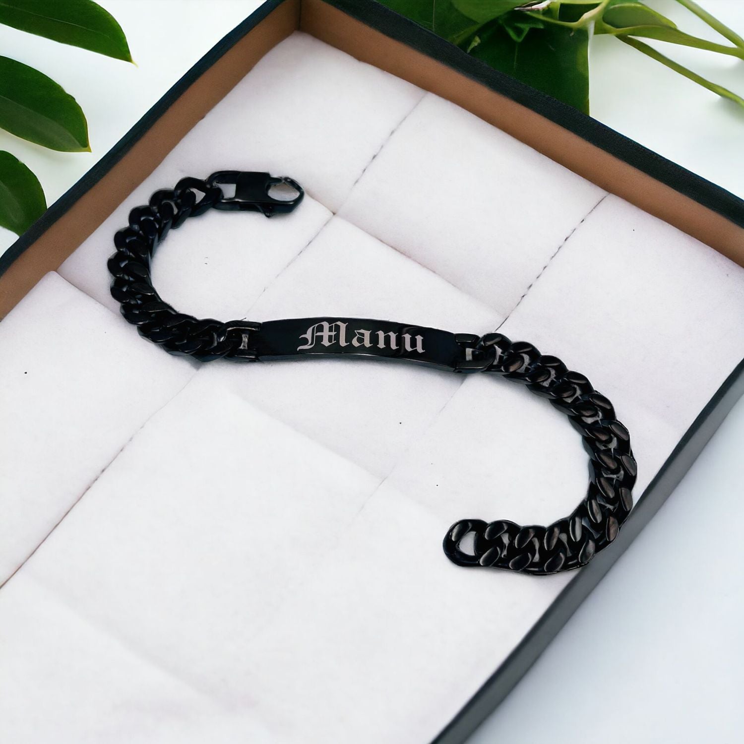 Engrave Letter Name Stainless Steel Chain Id Bracelet For Men Bulk