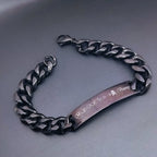 Engrave Letter Name Stainless Steel Chain Id Bracelet For Men Bulk