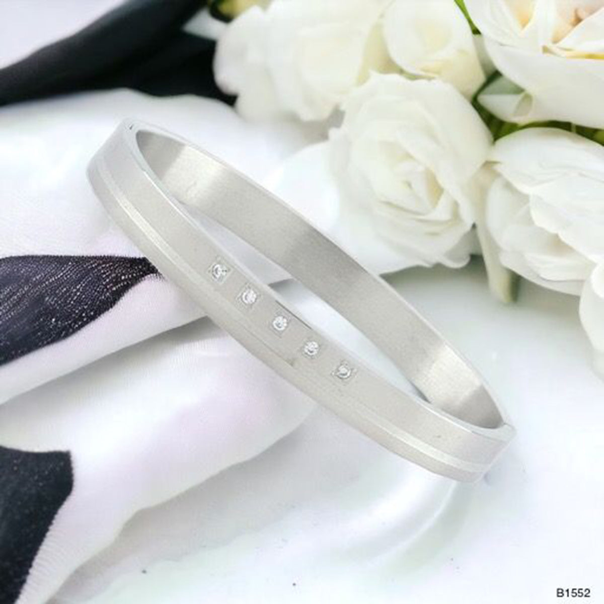 Classic American Diamond Stainless Steel Kada Bangle Bracelet Men Main image