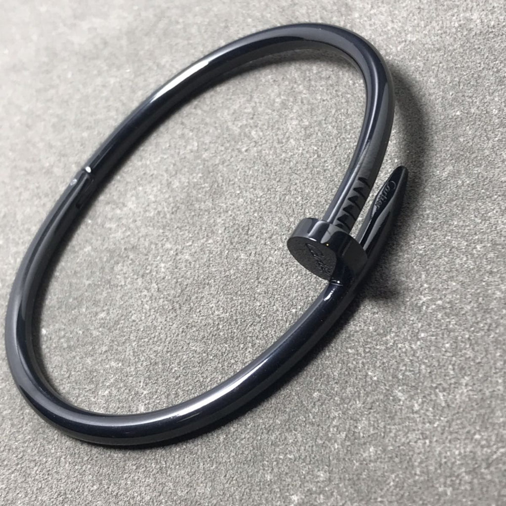 Nail Gothic Stainless Steel Black Cuff Kada Bangle Bracelet Bulk