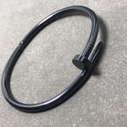 Nail Gothic Stainless Steel Black Cuff Kada Bangle Bracelet Bulk