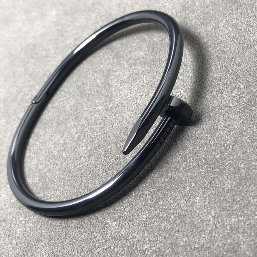 Nail Gothic Stainless Steel Black Cuff Kada Bangle Bracelet Bulk