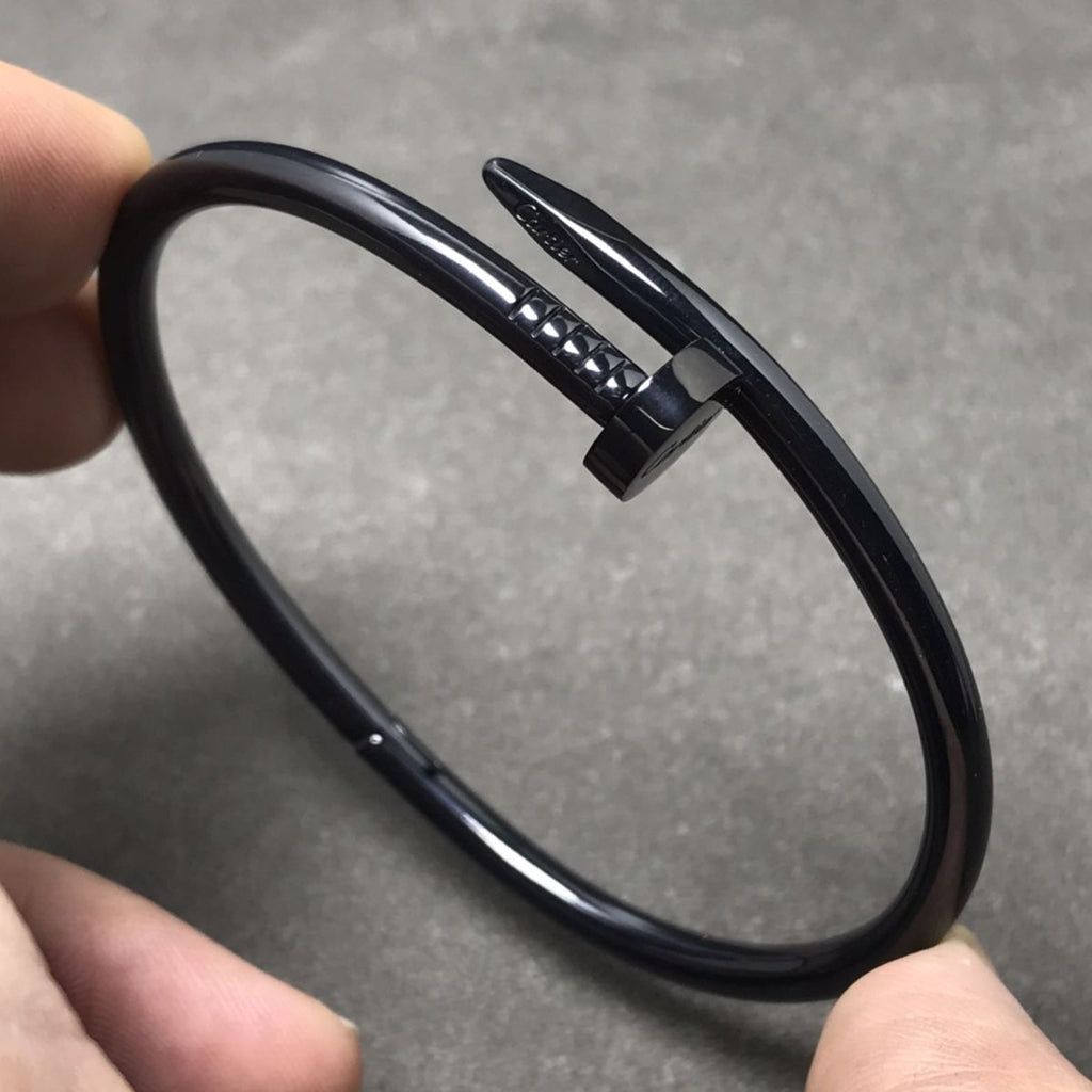 Nail Gothic Stainless Steel Black Cuff Kada Bangle Bracelet Bulk