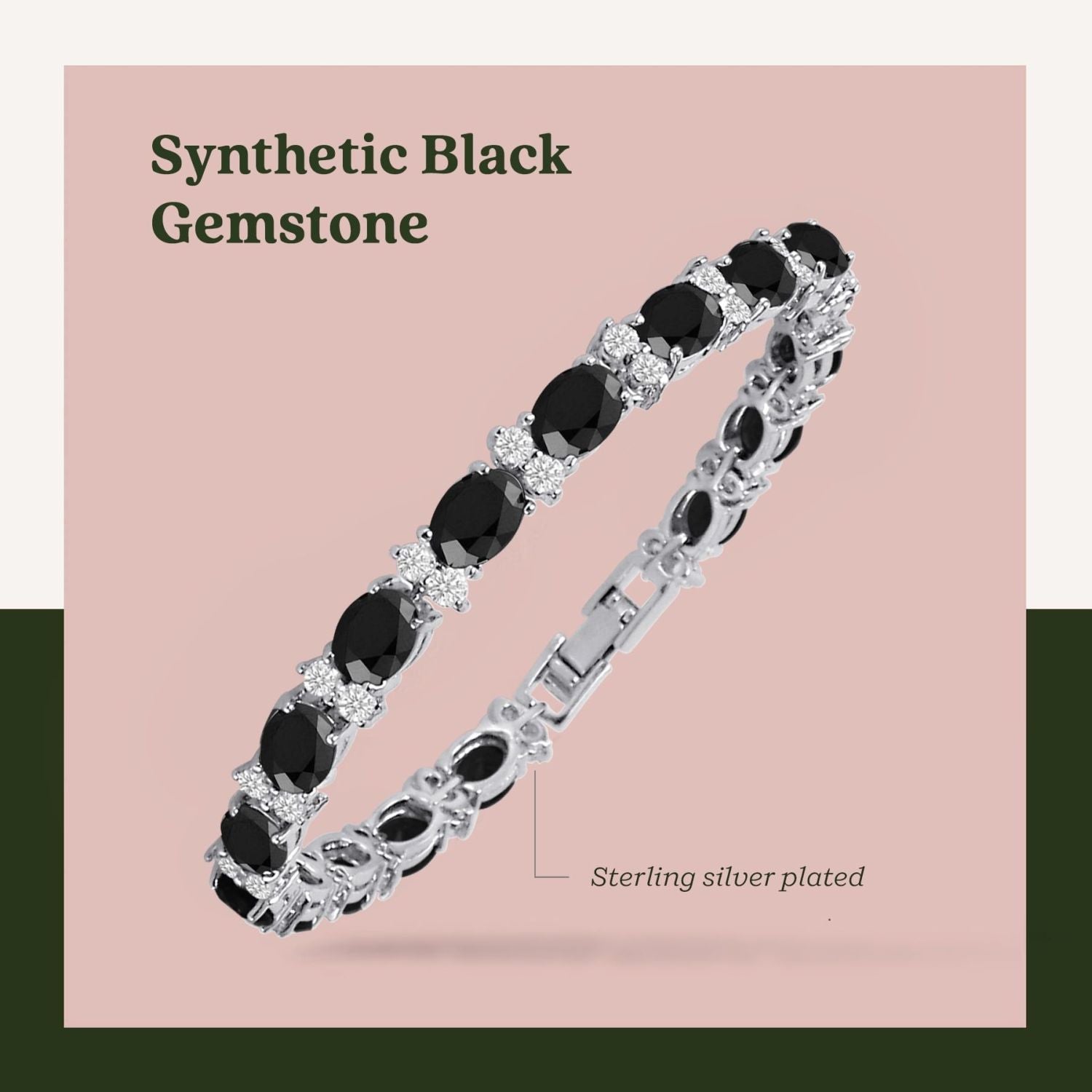 Tennis Black Cubic Zirconia American Diamond Bracelet For Women Bulk