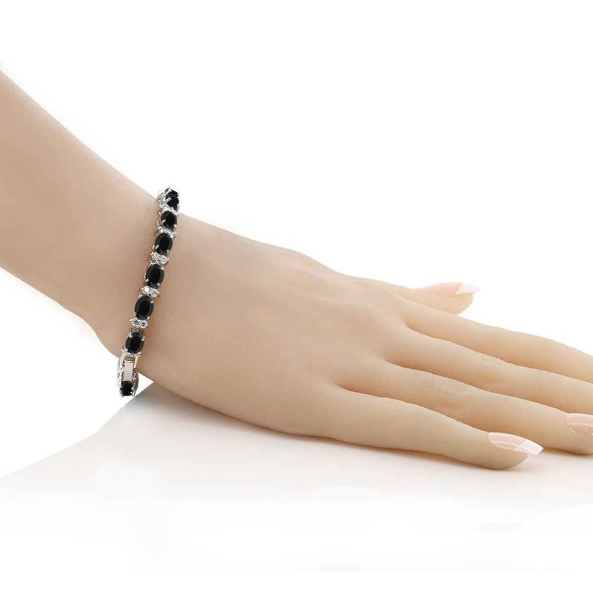 Tennis Black Cubic Zirconia American Diamond Bracelet For Women Bulk